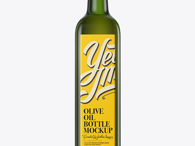 Free Download PSD 0.75L Green Glass Olive Oil Bottle Mockup by randy on