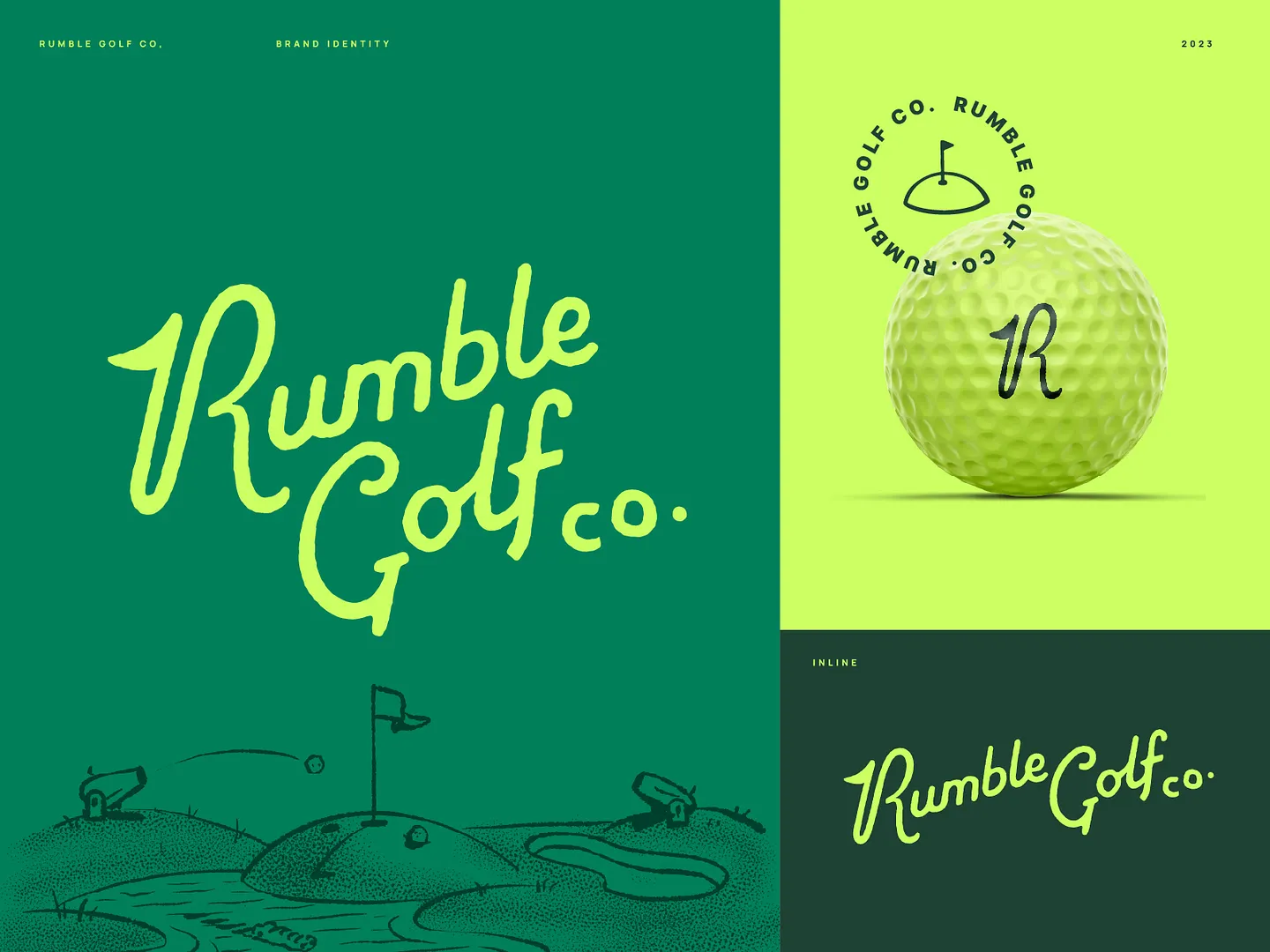 Dynamic Golf Club Website Design: Rumble Golf Brand Identity