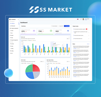 SAAS Website - Dashboard devices and employees management dashboard saas ui ux webdesign