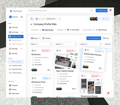 MyProject - Dashboard clean design collaboration dashboard dashboard management design exploration manage task management project project simple design task task list task manager team todo todo list ui uidesign uiuxdesign