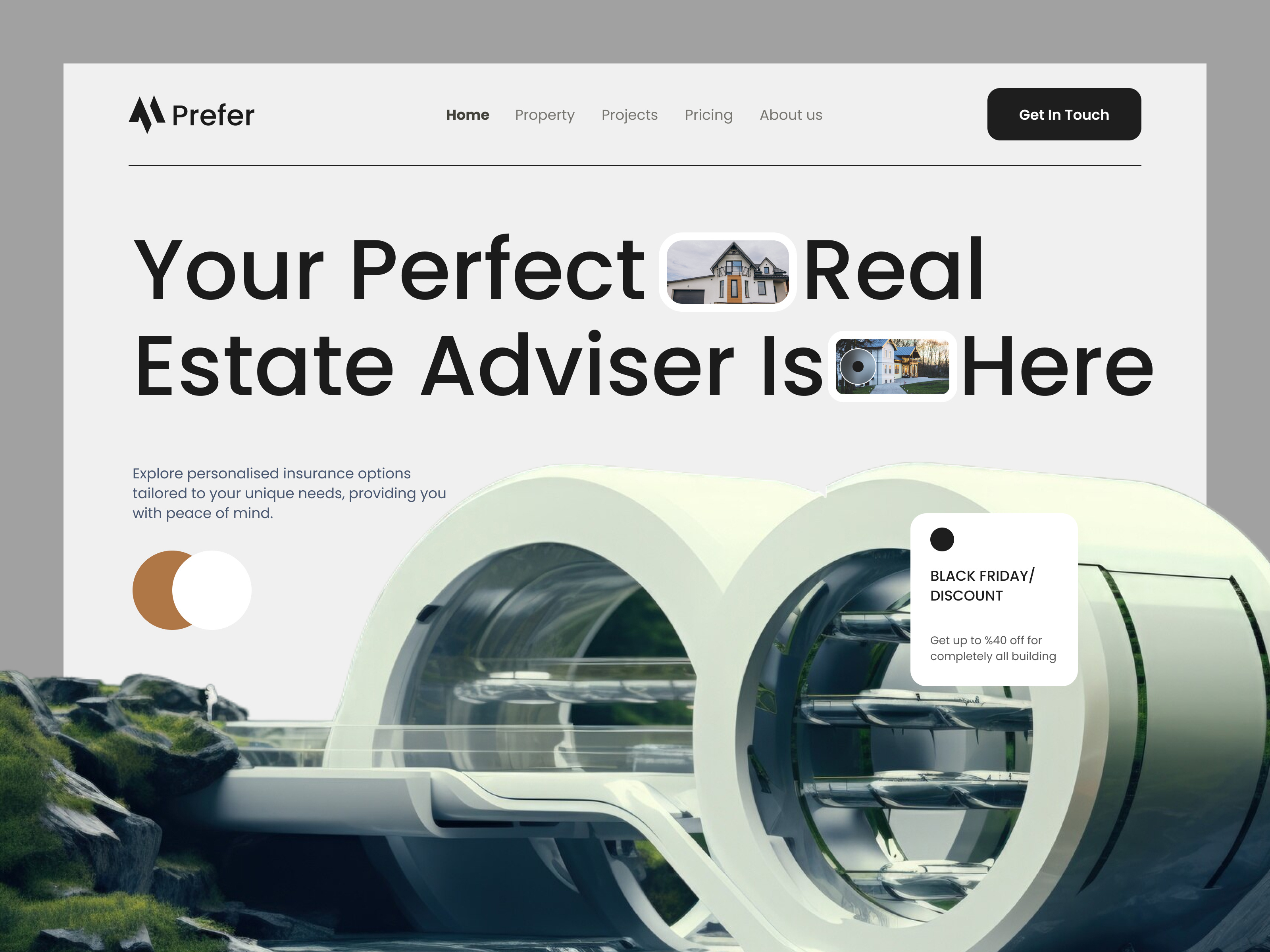Real Estate Adviser Hero Section adviser building design figma house rent minimal property management real estate real estate agency rent house residence ui design uiux website design