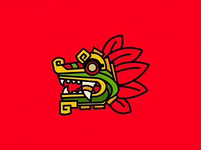 Quetzalcóatl animation colors dragon flowers illustration logo mexican mexico prehispánico