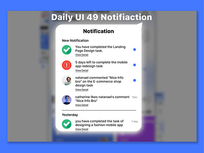 Daily UI 49: Notification dailyui dailyui49 figma mobileapp notification protototype ui uidesign uidesigner uiux uiuxdesign uiuxdesigner ux uxdesign uxdesigner