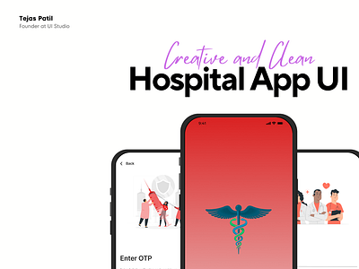 Hospital App UI🏥 - By UI Studio branding canva design figma hospital like mobile app share ui user research ux