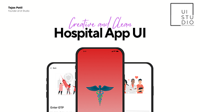 Hospital App UI🏥 - By UI Studio branding canva design figma hospital like mobile app share ui user research ux
