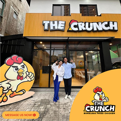 The Crunch - Fried Chicken Fast Food Chain branding fastfood friedchicken logo mascot mascot logo