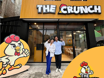 The Crunch - Fried Chicken Fast Food Chain branding fastfood friedchicken logo mascot mascot logo