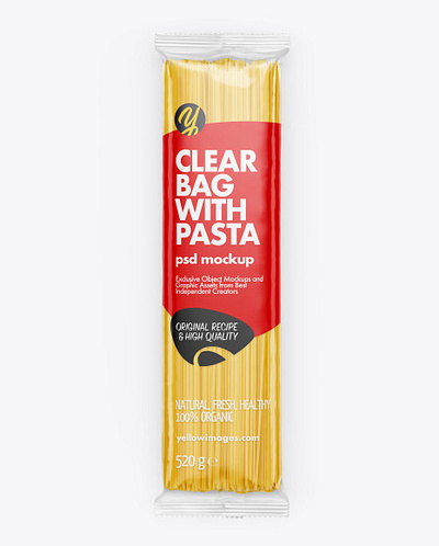 Free Download PSD Clear Bag With Pasta Mockup branding mockup