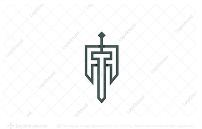 F T Sword logo branding elegant f letter graphic design logo logo design security strong sword t letter