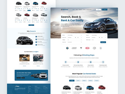 Car Rental Service Landing Page branding car book car booking website car management car rental car service easily car figma design home page landing page design ui design uiux web site design