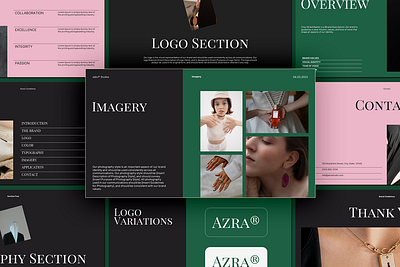Azra Brand Guidelines brand brand proposal design googleslides guide guidelines keynote layout minimalist powerpoint