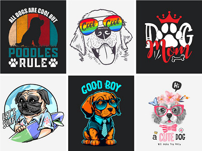 Dog Lover T-shirt Design Bundle design dog dog t shirt graphic design illustration t shirt tshirt tshirt design vector