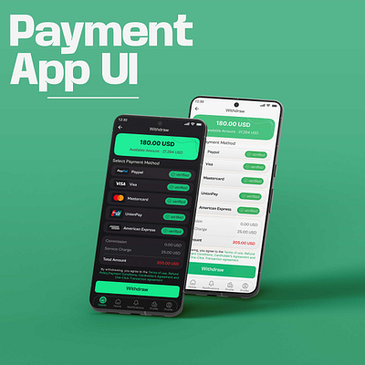 Payment App UI app app ui balance bank branding design dollars figma finance mockup money payment payment mode ui uiux ux verify withdraw