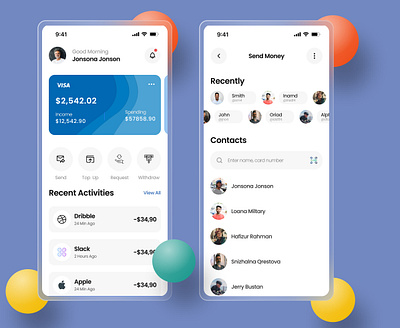 Transaction App UX UI app design money transaction ui