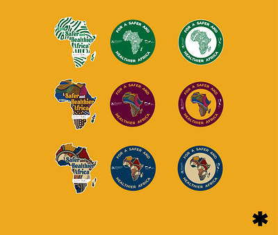 Computer Sticker Designs for The Africa CDC animation branding graphic design typography vector