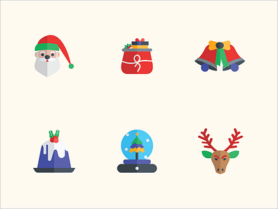 Icons pack christmas icons gifts graphic design happy icons illustrator merry christmas reindeer santa claus vector