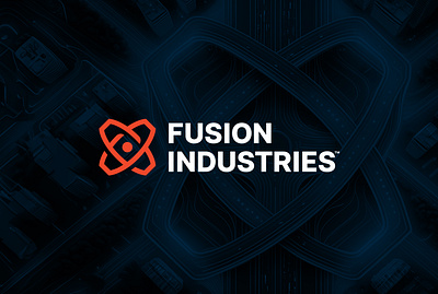 Fusion Industries back to the future bttf company doc brown energy fictitious film fusion industries logo design marty mcfly movie mr fusion nuclear power