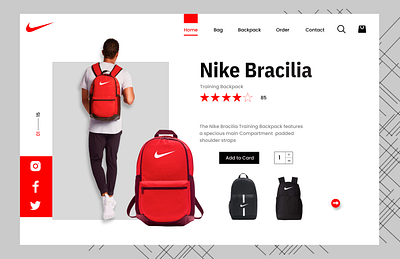 Nike Brasilia Bag Design landingpage prototyping ui uxdesign webdesign
