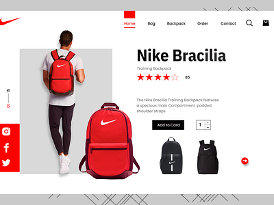 Nike Brasilia Bag Design landingpage prototyping ui uxdesign webdesign