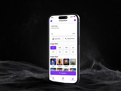 AI - Image Generation App UI ai ai app design ai generation ai image ai model app design app ui art generate ui image image generate image generate services image generation mobile ui ux
