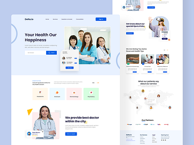 🚀 Transform Healthcare with Delta.io 🌟 branding health health care landing page ui