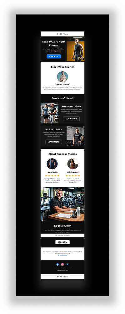 Fitness Email Template design designinspiration dribbble email template emaildesign emailmarketing fitness fitnessbrand fitnessdesign fitnessmarketing graphic design productemail productmarketing productpromotion templatedesign ui uiux user experience uxdesign workout