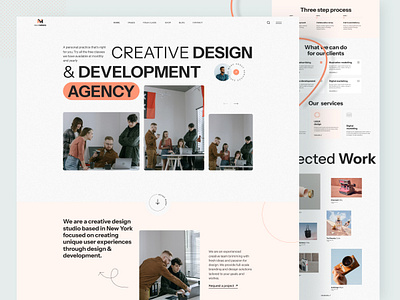 Creative Agency Home Page 2 - MEXIMINDS - Webflow Template agency home page agency landing page agencytemplate creative agency creative agency landing page design hero page landing page meximinds ui web design webflow template website website design