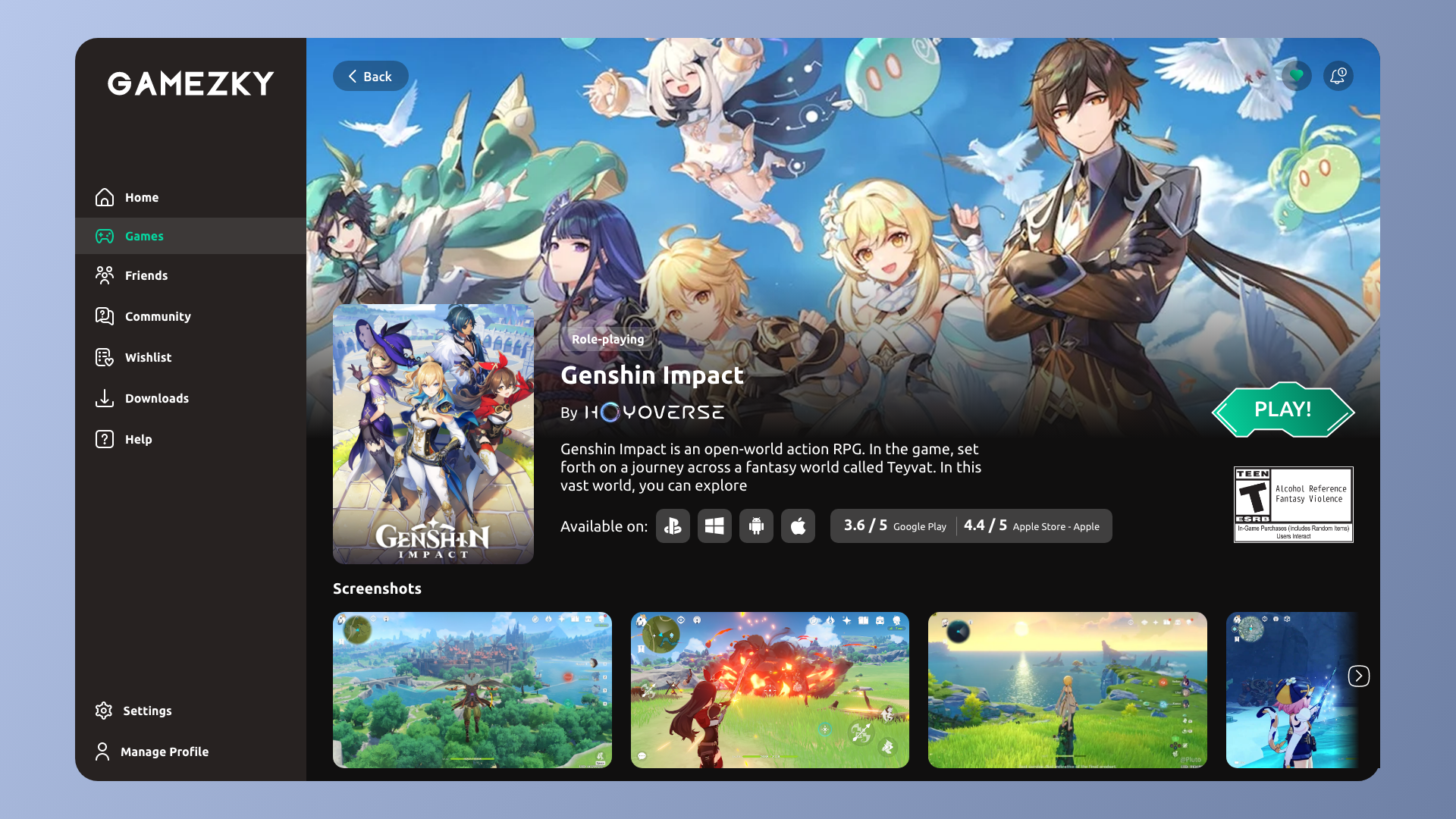 Gamezky - The Game Organizer animation graphic design ui website