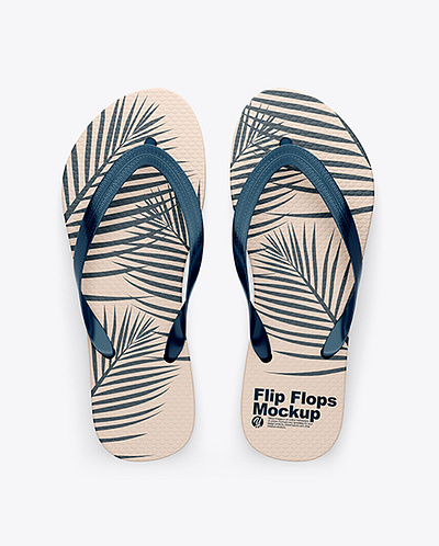 Free Download PSD Flip Flops Mockup - Top View mockup designs