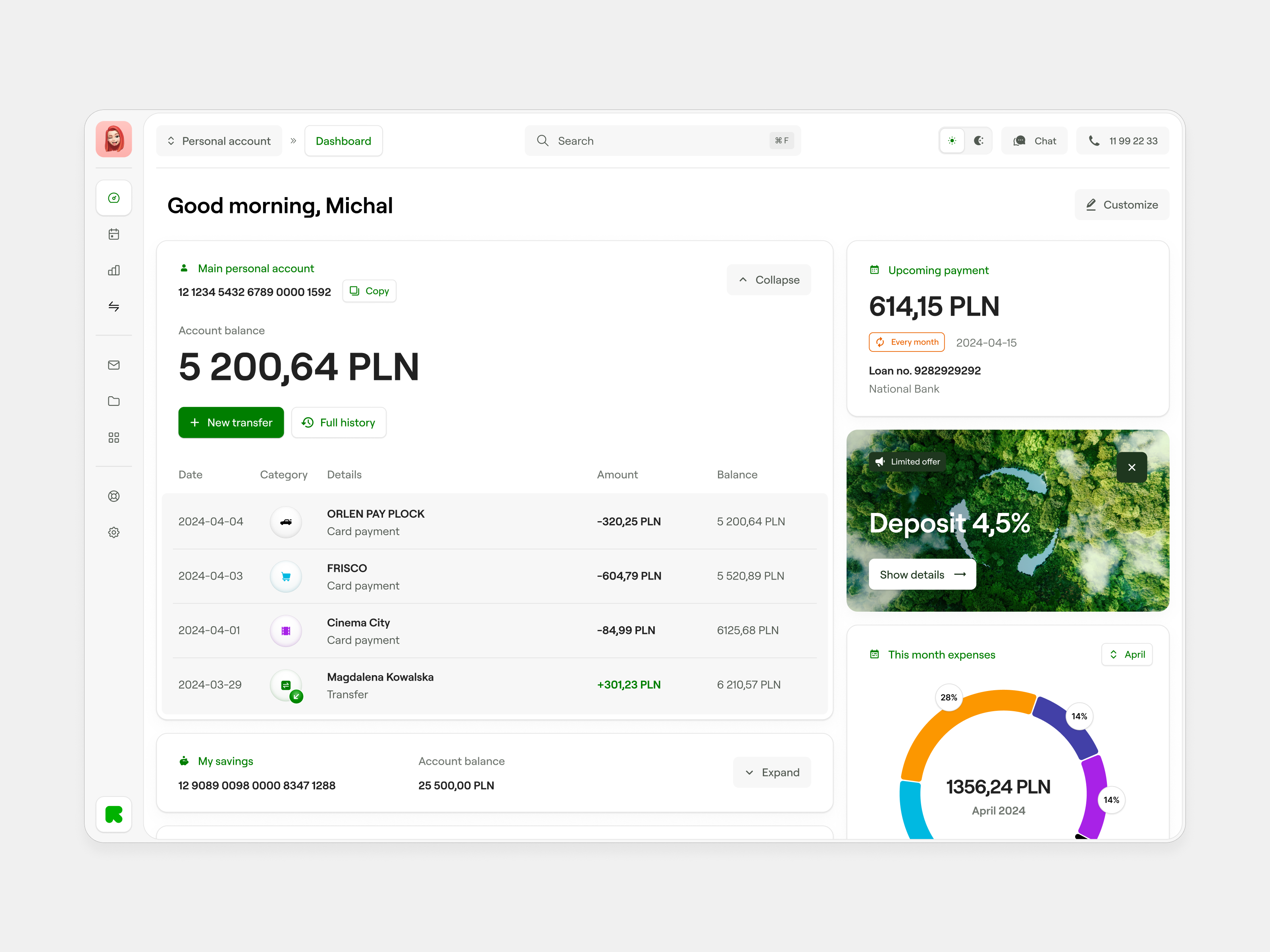 Desktop Banking banking dashboard desktop fintech minimal personal product design ui