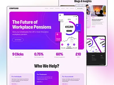 Compound Digital Website Redesign agency animation app clean colour creative design digital illustration mobile modern product responsive trend typography ui ux web design website white