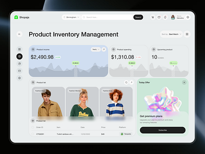 Shopaja-Product Management Dashboard analytics crm dashboard ecommerce graphs product saas sales sales dashboard