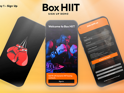 Box HIIT - Sign Up Demo - Day 1 DailyUI design register sign up ui