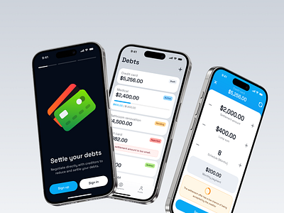DoOver | Debt Settlement App app creditor debt debtor finance fintech iphone mobile mobile app settle ui user interface