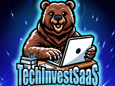 bear tech logo animation bear bear cartoon logo bear illustration bear mascot logo bear tech logo bear twitter logo bear vector logo beast cartoon logo design graphic design logo tech