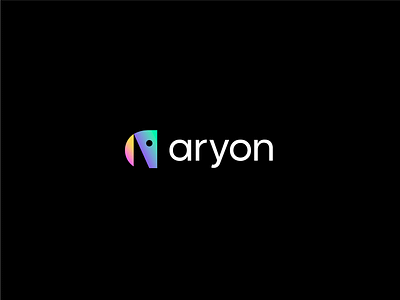 Aryon a a letter concept design designer double meaning gradient horse identity letter lettermark logo mark minimalist modern negatove space roxana niculescu simple tech