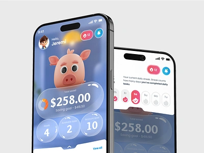 Piggy Bank - Mobile App UI UX Design for a Kids Digital Bank android app app design app interfaces app layout bank app best app design best mobile app design fintech app it company website mobile mobile app design mobile app design agency mobile app template mobile app ui mobile app wireframe mobile ux top app development companies ui ux design