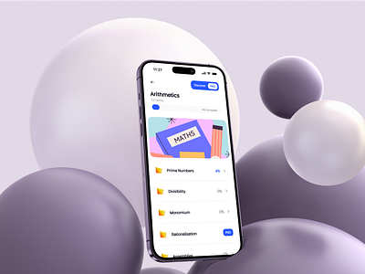 Math App app category design folder learning list math ui ux