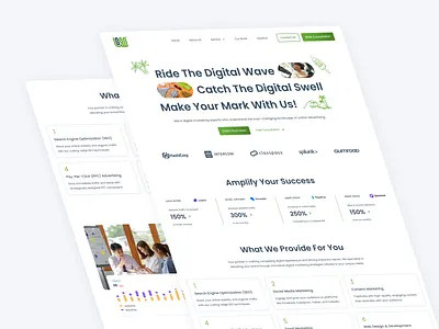 Marketing Agency Website agency beach clear coverpage creative figma homepage landing page marketing marketing agency minimal sea surf ui webdesign