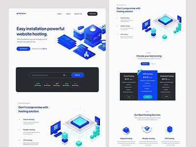 Domain/Hosting Landing Page Design UI domain domain hosting hosting landing landing page landingpage design minimal design product design ui user interface ux web design website