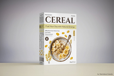 Packaging design for cereal branding graphic design package