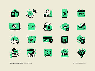 ilcons finance icons banding icons bank calculator chart credit card discount doodle exchange finance flat icons hand drawing icons ilcons money payment savings security tax ui design website icons