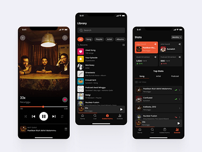 BeatBliss - Music Player, Collection, Statistic in Music Apps analytics app design application design design interface ios mobile mobile apps music music app music application music player podcast search stream ui uiux user experience user interface ux