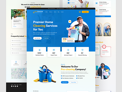 Cleaning Service Website landing page branding cleaner cleaning cleaning services hero section home clean homepage interface design landing page landingpage design office clean protype ui user experience ux ux design web design website website design wireframe