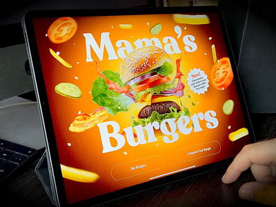Burger composer prototype animation burger concept design exploration fast food hamburger interface tablet ui ux