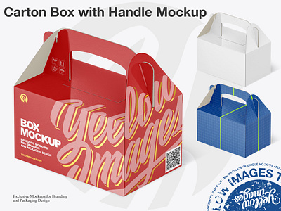 Carton Box with Handle Mockup 3d box mockup carton carton box cartonboard cartonboard box design download free mockup gift gift box graphic design mock up mockup mockup download mockup tools smart objekt tif yellowimages