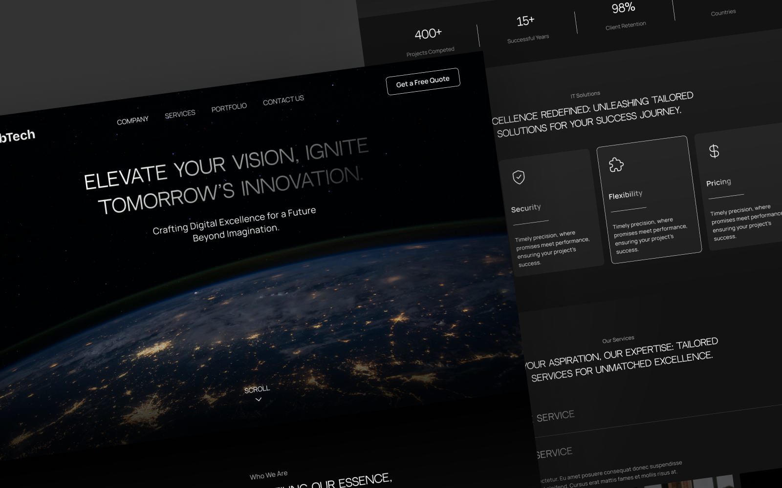 Digital Agency Website Landing Page dark website digital agency figma home page design landing page photoshop premium website design ui design ui inspiration ui ux uiux website website design