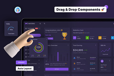 Materio – Admin Dashboard UI Kit admin template application chart materio – admin dashboard ui kit template ui design ui elements ui mockup ui template ui ux uikit ux kit web app