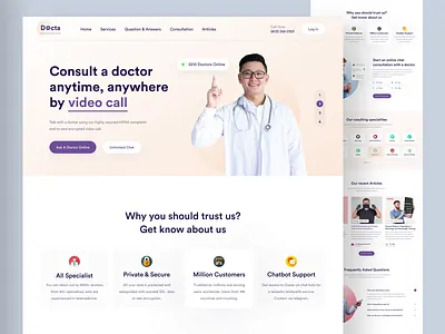 Medical Website Landing Page clinic website cro website doctor appointment doctor landing page doctor website freelance uiux designer health care website hospital landing page hospital website landing page design medical website mental health website online doctorconsultation online medical platform patients doctors uiux design web design web designer webflow website uiux design