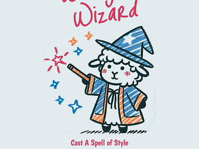 Wooly Wizard cartoon cute design funny kittl magic pop culture print on demand printondemand t shirt t shirt design tshirtdesign wizard